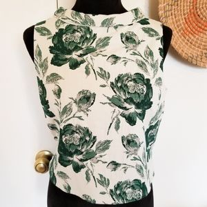 Eva Mendes New York & Co Green White Floral Blouse